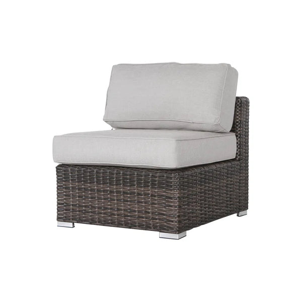 English Elm 6-Person Wicker Seating Set with Cushions Fully Assembled — Plush Weather-Resistant Outdoor Sectional Sofa Brown,Gray B120S00042