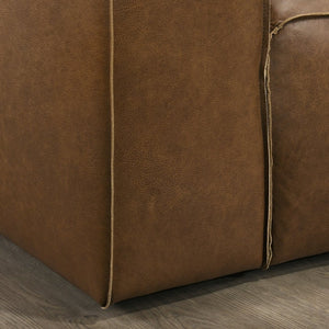 English Elm Colton Saddle Tan Milled Leather Sofa with Vintage Patina and Solid Wood Frame B183S00223