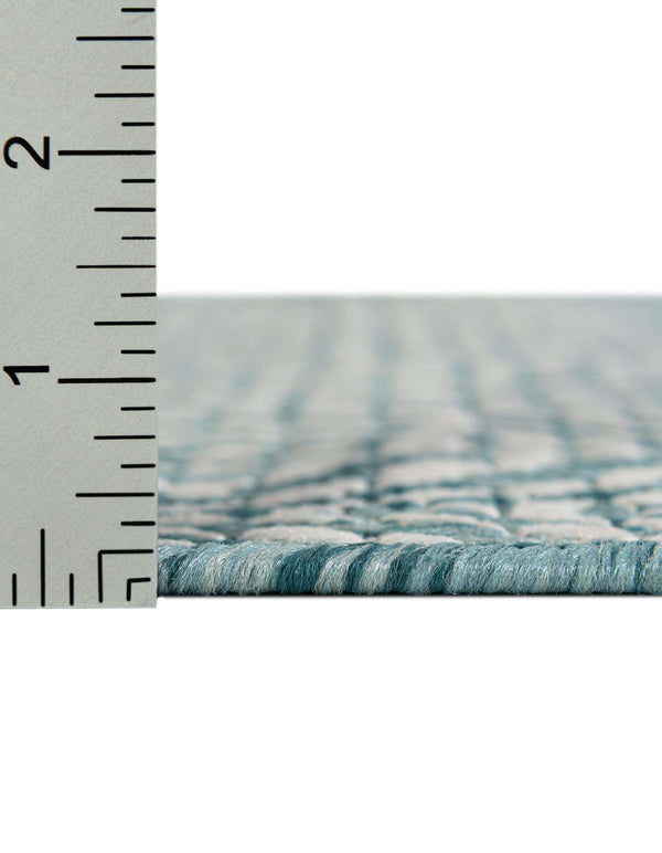 Unique Loom Outdoor Trellis Deco Trellis Machine Made Trellis Rug Aqua, Ivory 6' 1" x 9' 0"