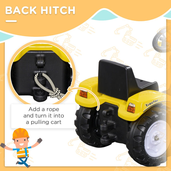 English Elm Aosom Kids Pedal Excavator Ride on Toy with Working Front Loader Digger for Toddlers W2225P217066