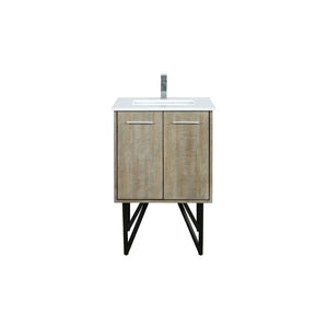 English Elm Rustic Acacia Bath Vanity 24" W X 20" D, Durable Cultured Marble Top & Chrome Faucet Included B2731P259659-GIGA