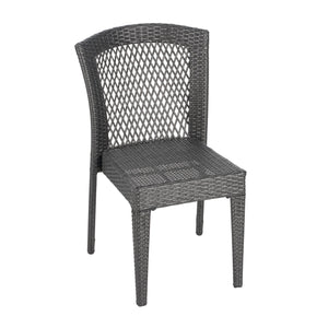 English Elm Christopher Knight Home® - FARLEY Rattan Stacking Sidechair Set of 2 — Durable 300 lb Capacity, Beige Woven Design, Easy Assembly Grey N762P234585E