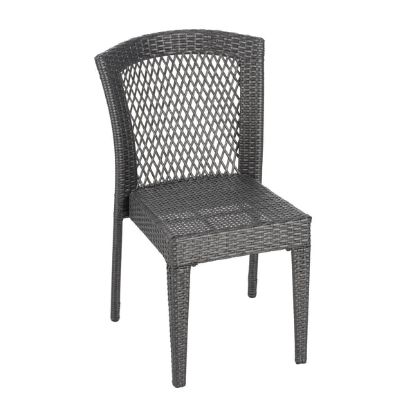 English Elm Christopher Knight Home® - FARLEY Rattan Stacking Sidechair Set of 2 — Durable 300 lb Capacity, Beige Woven Design, Easy Assembly Grey N762P234585E