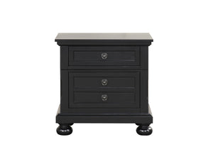 English Elm Meade Chic Nightstand with Felt-Lined Top Drawer, Full-Extension Storage, Durable Wood Veneer Finish Black 30 L x 32.8 W x 21.5 H B078P301542