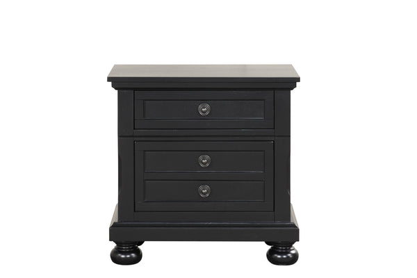 English Elm Meade Chic Nightstand with Felt-Lined Top Drawer, Full-Extension Storage, Durable Wood Veneer Finish Black 30 L x 32.8 W x 21.5 H B078P301542