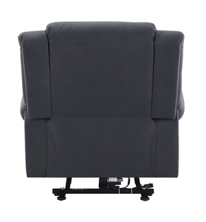 English Elm Domana Dark Blue Polished Microfiber Power Recliner with Lift, Heat & Massage — Luxury Supportive Comfort B2726P242436