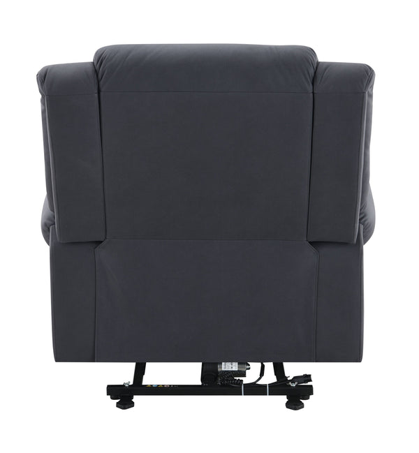 English Elm Domana Dark Blue Polished Microfiber Power Recliner with Lift, Heat & Massage — Luxury Supportive Comfort B2726P242436