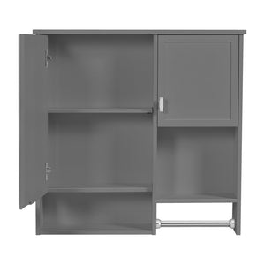 English Elm 29'' Wall Mounted Bathroom Cabinet with Mirror Towel Bar and Adjustable Shelving N710P209440E