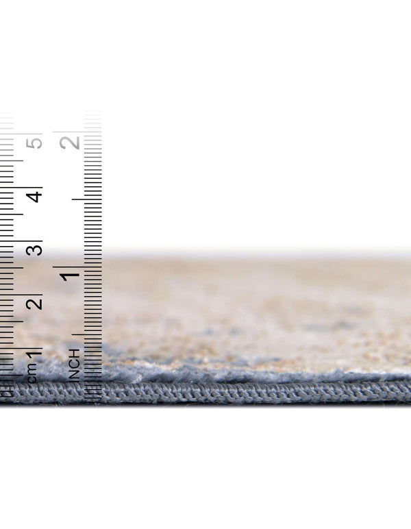 Unique Loom Chateau Adams Machine Made Border Rug Cream, Brown/Cream/Light Blue/Beige 8' 0" x 8' 0"