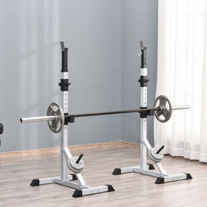 English Elm Soozier Adjustable Steel Squat and Bench Press Rack Pair for Home Gym 440 Lb W2225P249731