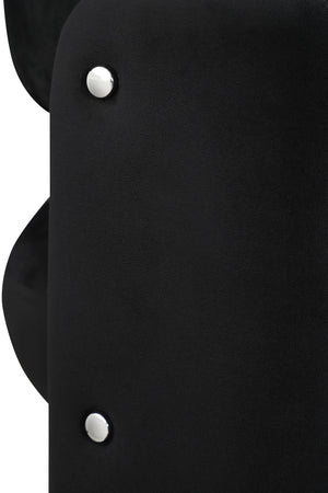 English Elm Accent Chair with Hollow Backrest for Ergonomic Support, Solid Wood Frame, Stylish Fabric Upholstery Black W1420P194054