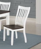 Farmhouse Style Dining Chairs Set: Distressed White & Espresso, Set of 2