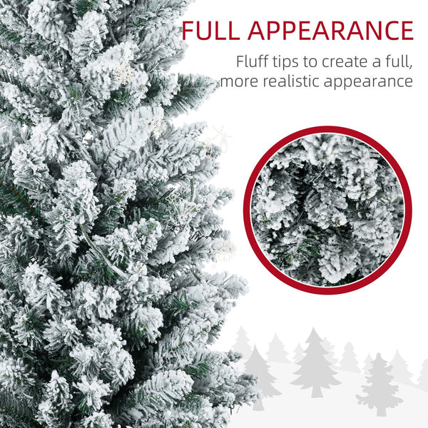 English Elm Homcom 5' Slim Pre-Lit Noble Fir Christmas Tree With 110 Led Lights - Perfect For Small Spaces! W2225P249653
