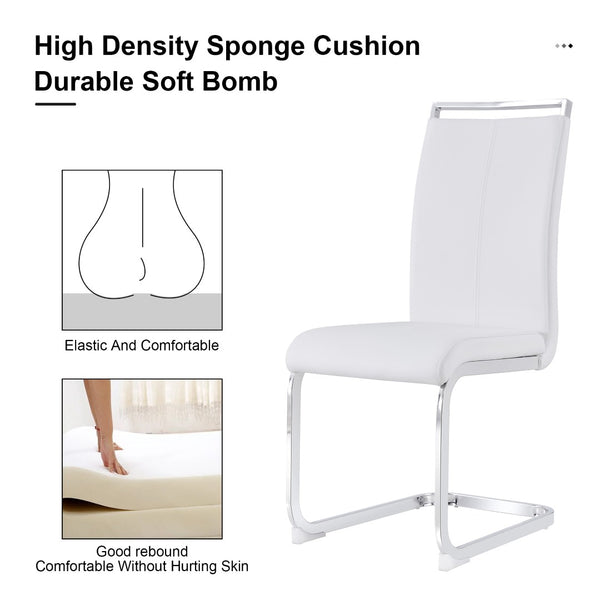 English Elm Table Set With Glass Top & 6 Stylish White Pu Chairs - Modern Dining Elegance For Family Gatherings W1151S02599-GIGA