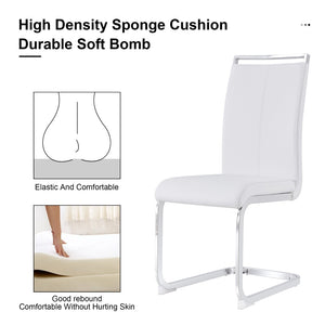 English Elm Table With Glass Top & 8 White Pu Chairs - Elegant Marble Pattern, Stainless Steel Legs, Easy Assembly W1151S02607-GIGA