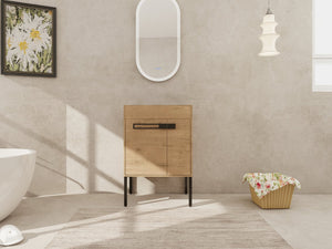English Elm 24 Dual-Purpose 24" Bathroom Vanity Cabinet with Soft-Close Doors, Adjustable Shelf, Floor or Wall Mount W999104319