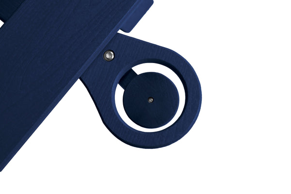 English Elm Lounge Chair Outdoor – Oversized Chaise With 5 Adjustable Positions, Hdpe, Cup Holder & Wheels, Navy Blue W2103P254603