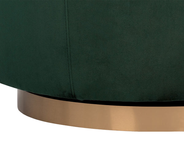 Sunpan Hazel Swivel Lounge Chair - Stylish Barrel Back Design, Perfect for Living Rooms and Offices Gold / Blush Sky