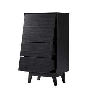 English Elm 4 Drawer Double Dresser with Vintage Bevel Design, Sturdy MDF & Solid Wood Legs, Spacious Storage W578P170158