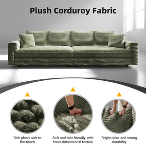 English Elm 82.6"upholstered Velvet Chesterfield Sofa with Button Tufting Nailhead Trim Rolled Arms Green W1885S00348