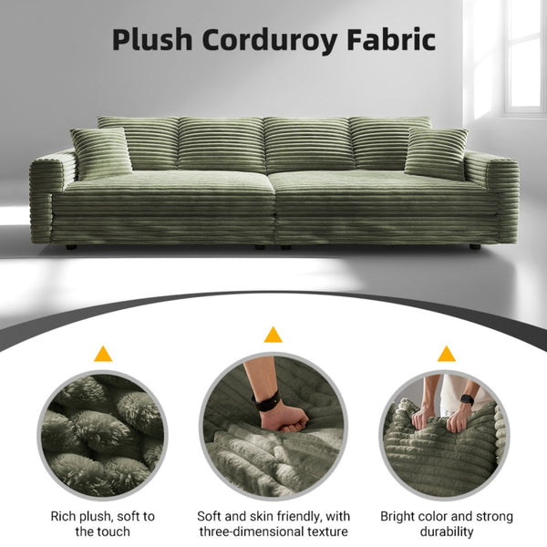 English Elm 82.6"upholstered Velvet Chesterfield Sofa with Button Tufting Nailhead Trim Rolled Arms Green W1885S00348
