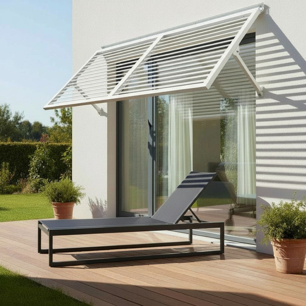 English Elm Breeze Aluminum Exterior Shutter with Powder Coat Finish and Stainless Steel Hardware B2755P470590