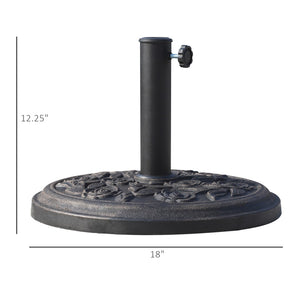 English Elm Round Resin Patio Umbrella Stand with Bronze Embossed Finish for Outdoor Dining T3971P383644