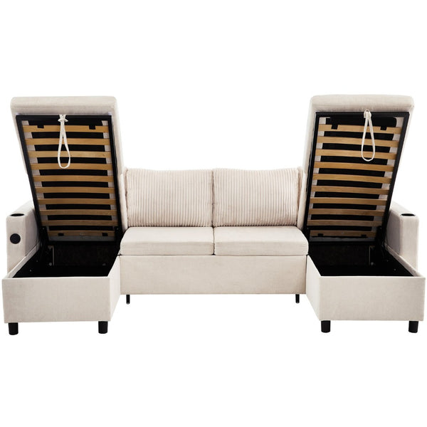 English Elm Swivel Barrel Accent Chair Chenille Tufted Round Club Seat for Living Room Lounge Beige N719S002230A