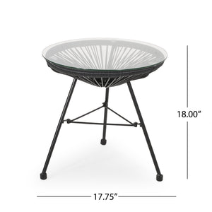 English Elm Christopher Knight Home® - 3 Piece Rattan Seating Group Black – Stylish PE Rattan + Iron Outdoor Patio Set, Durable Modern Mesh Design 66626.00BLK_66627.00BLK