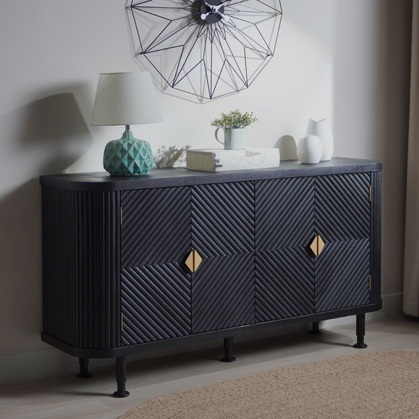 English Elm Accent Storage Cabinet - Stylish Modern Buffet With Adjustable Shelves For Entryway & Living Room W2729P202567