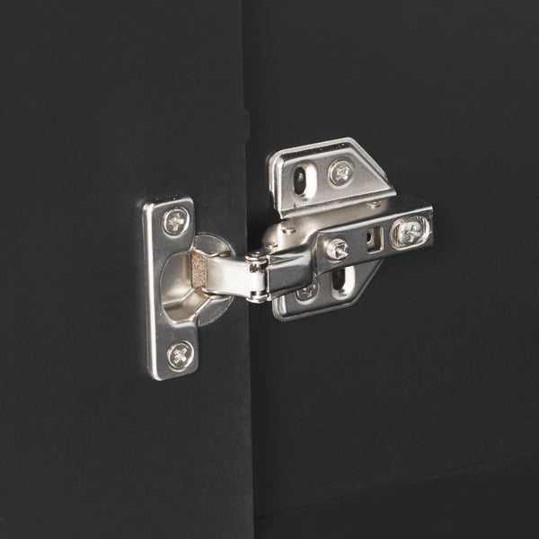 English Elm K&K Fluted Kitchen Island with Extendable Dining Table, Art Deco Mid-Century Design, Built-In Power Hub, Gold Handle Black N707S000018B