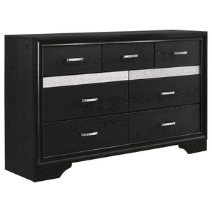 English Elm Annie Glam White Full Storage Bedroom Set with Crystal Pulls and Glitter Accents Black B062S01610