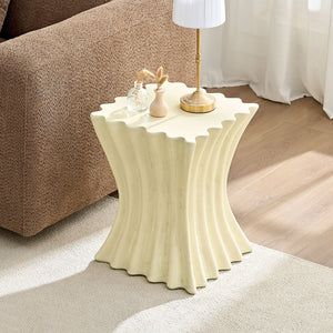 English Elm 15.16 Inch Fiberglass Side Table Distressed Vintage Accent for Living Room or Apartment W876P408752