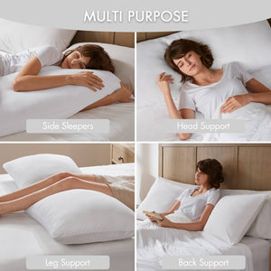 English Elm 1- Piece Full Body Cooling Pillow with Nylon Spandex Cover for Side Sleepers White B035P482973