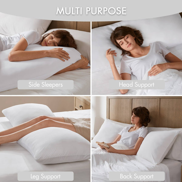 English Elm 1- Piece Full Body Cooling Pillow with Nylon Spandex Cover for Side Sleepers White B035P482973