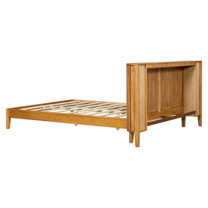 English Elm Christopher Knight Home® - Queen Solid Wood Bed with Slat Headboard, Dual 3-Layer Side Storage & Display Shelves, Sturdy Framing N758Q532728N