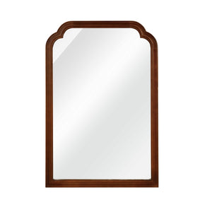 English Elm Black Walnut Solid Wood Framed Wall Mirror Artisan Grain Rounded Corners Bedroom Entryway W2203P455247