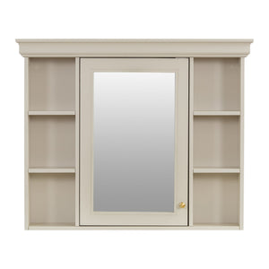 English Elm 35'' Blue Wall Mounted Medicine Cabinet with Mirror Door, MDF Storage, Adjustable Shelves & Towel Rod WF323692AAY