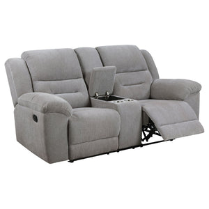 English Elm Sebring Channel Tufted Chenille Reclining Loveseat with Console for Media Rooms B062P441330