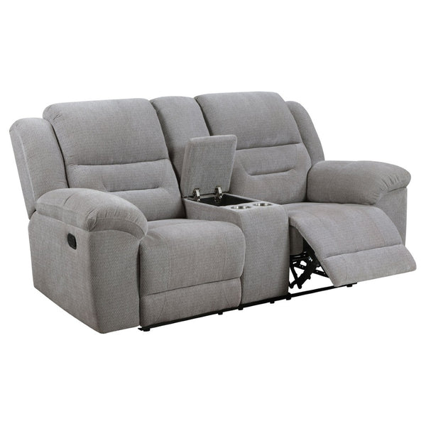 English Elm Sebring Channel Tufted Chenille Reclining Loveseat with Console for Media Rooms B062P441330