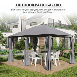 English Elm Outsunny 10' X 13' Outdoor Patio Gazebo With Removable Sidewalls For Perfect Garden Entertaining! W2225P200680-GIGA