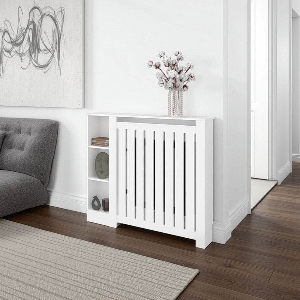 English Elm Natural Oak Two-tone Radiator Cover with Concealed Storage for Modern Interiors B062P357534