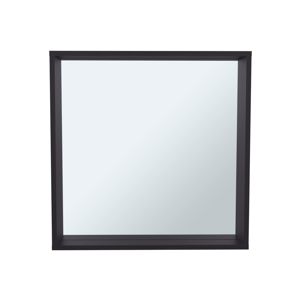 English Elm Dakota Wall-Mounted Medicine Cabinet with Mirror and Shelves, Black Engineered Wood Organizer B200P362002