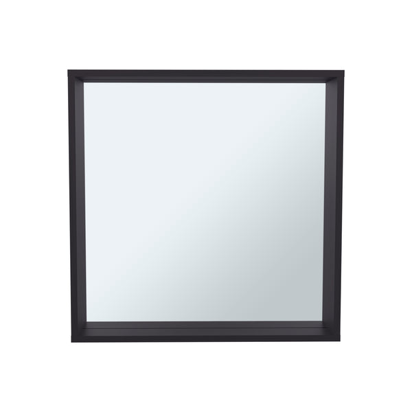 English Elm Dakota Wall-Mounted Medicine Cabinet with Mirror and Shelves, Black Engineered Wood Organizer B200P362002
