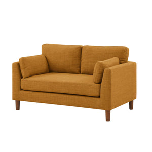 English Elm 57'' Upholstered Loveseat With Solid Legs - Orange Tufted Polyester, Supportive Cushions, Wooden Look B343P317243