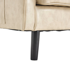 English Elm Loveseat Mid Century Modern Two-Seater Sofa with USB Type-C Charging, Removable Zipper Covers, Durable Wood Legs Camel W395P238822