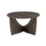 English Elm Walker Edison - Contemporary Open Arch-Base Round Coffee Table – Cerused Ash