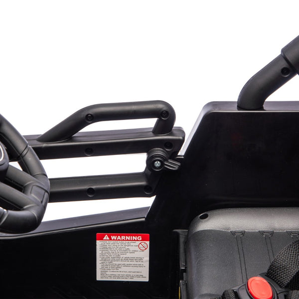 English Elm 12v Kids Electric Utv with 4-wheel Suspension Anti-collision Bar and 2-hour Battery Black W1578P343329