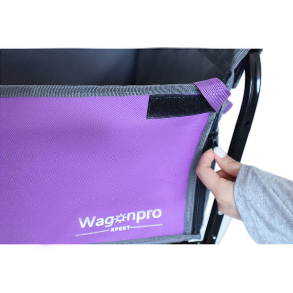 English Elm All-in-one Folding Camping Wagon with Bench Seating Storage and Pet Tether Outdoor Purple W2932P312714