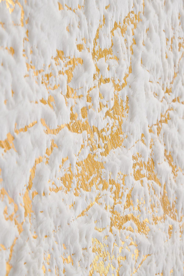 English Elm Luxury Faux Fur Area Rug - Plush White & Gold-Gilded Abstract Design, Machine Washable & Durable B030P233662